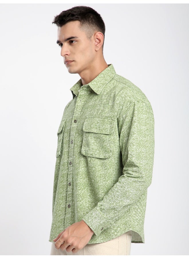 Beyoung Green Dye Effect Overshirt  - Image 4