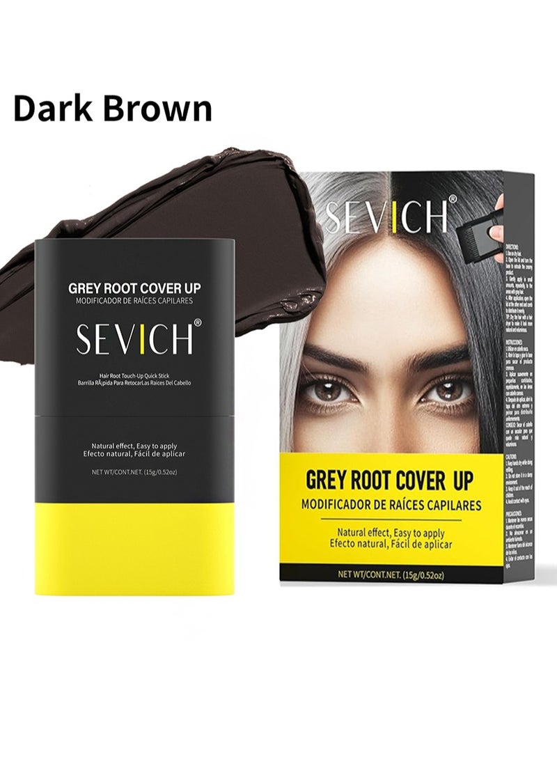 Sevich Touch Up Comb 2 in 1，Grey Root Cover Up，Instant Hair Root Touch-Up Stick，Dual-Sided Design For Natural Gray Coverage，Long-Lasting Moisturizing Formula With Plant Extracts（15g，Dark Brown） - Image 1