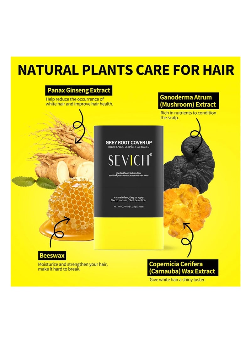Sevich Touch Up Comb 2 in 1，Grey Root Cover Up，Instant Hair Root Touch-Up Stick，Dual-Sided Design For Natural Gray Coverage，Long-Lasting Moisturizing Formula With Plant Extracts（15g，Dark Brown） - Image 3
