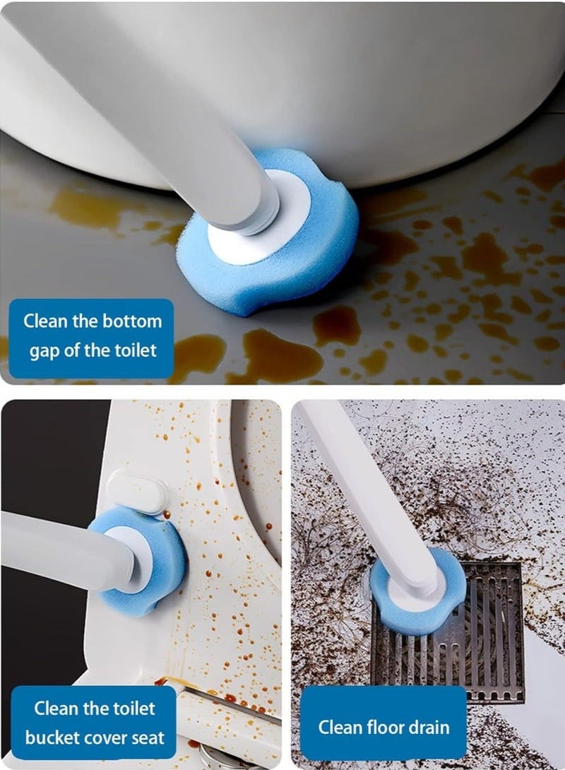 Beauenty Toilet Bowl Cleaning Brush, Disposable Brush Head with 16 Refills Dissolving Wands Replacement Sponge Brush Heads, Soft Toilet Cleaner Brush for Bathroom Cleaning - Image 5