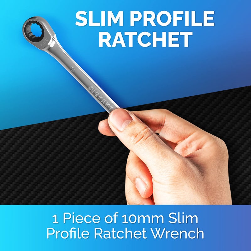 TOOLGUARDS 10mm Ratchet Wrench SLIM DESIGN 10mm Wrench - Image 2