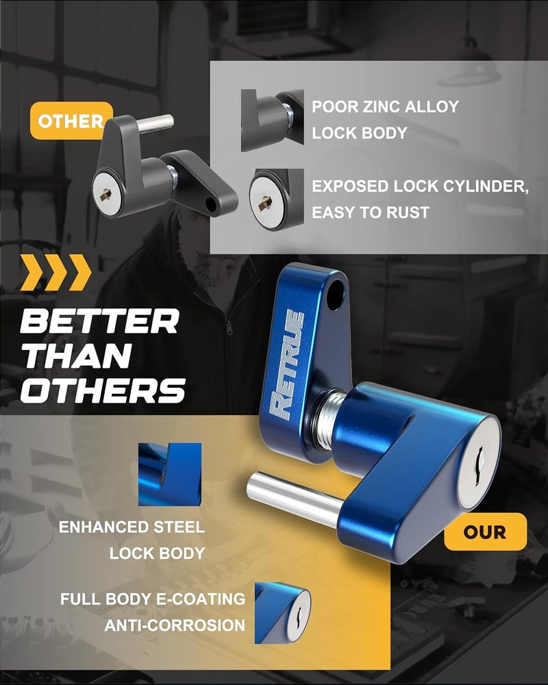 RETRUE Trailer Tongue Coupler Lock, Trailer Hitch Lock,Dia 1/4 Inch, 3/4 Inch Span for Tow Boat RV Truck Car's Coupler, Blue - Image 4