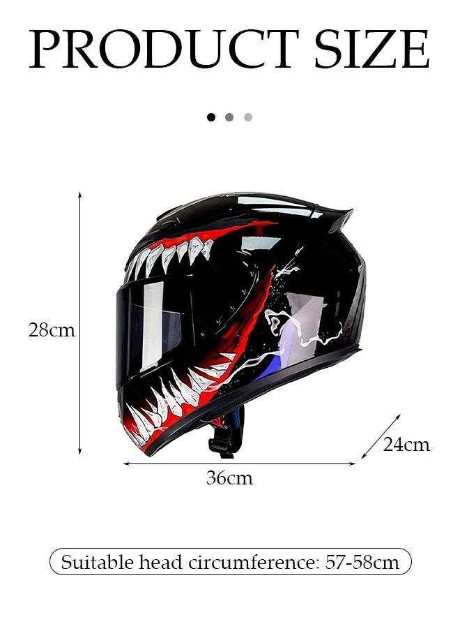 DUNISO Full face motorcycle helmet, lightweight, collision resistant, breathable lining motorcycle helmet, cool riding equipment Four season racing helmet  - Image 2