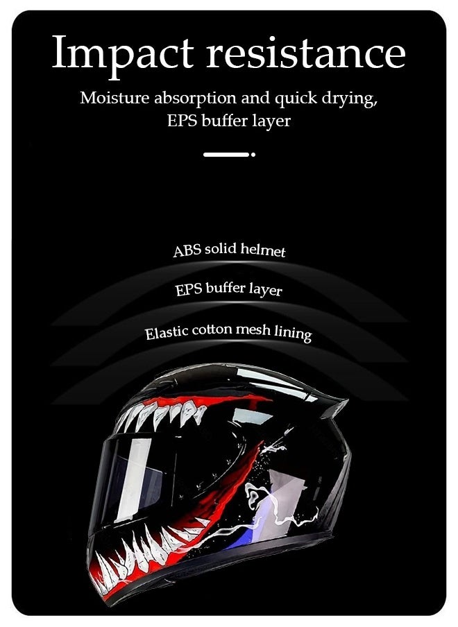 DUNISO Full face motorcycle helmet, lightweight, collision resistant, breathable lining motorcycle helmet, cool riding equipment Four season racing helmet  - Image 5