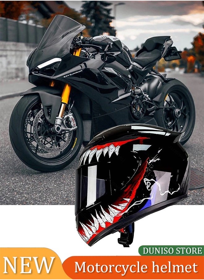 DUNISO Full face motorcycle helmet, lightweight, collision resistant, breathable lining motorcycle helmet, cool riding equipment Four season racing helmet  - Image 1