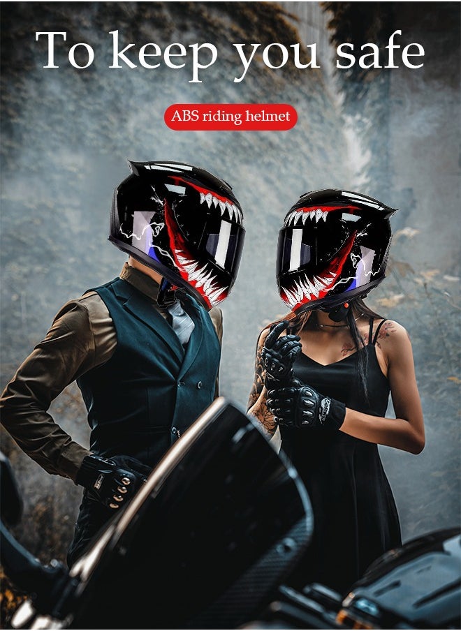 DUNISO Full face motorcycle helmet, lightweight, collision resistant, breathable lining motorcycle helmet, cool riding equipment Four season racing helmet  - Image 3