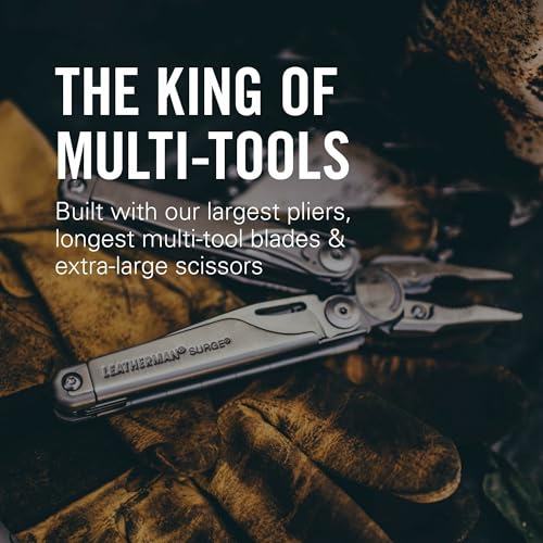 LEATHERMAN Surge - Heavy-duty multipurpose multi-tool with 21 tools including full-size lockable blades, regular and needlenose pliers and wire cutters, DIY tool made in the USA, in stainless steel - Image 2