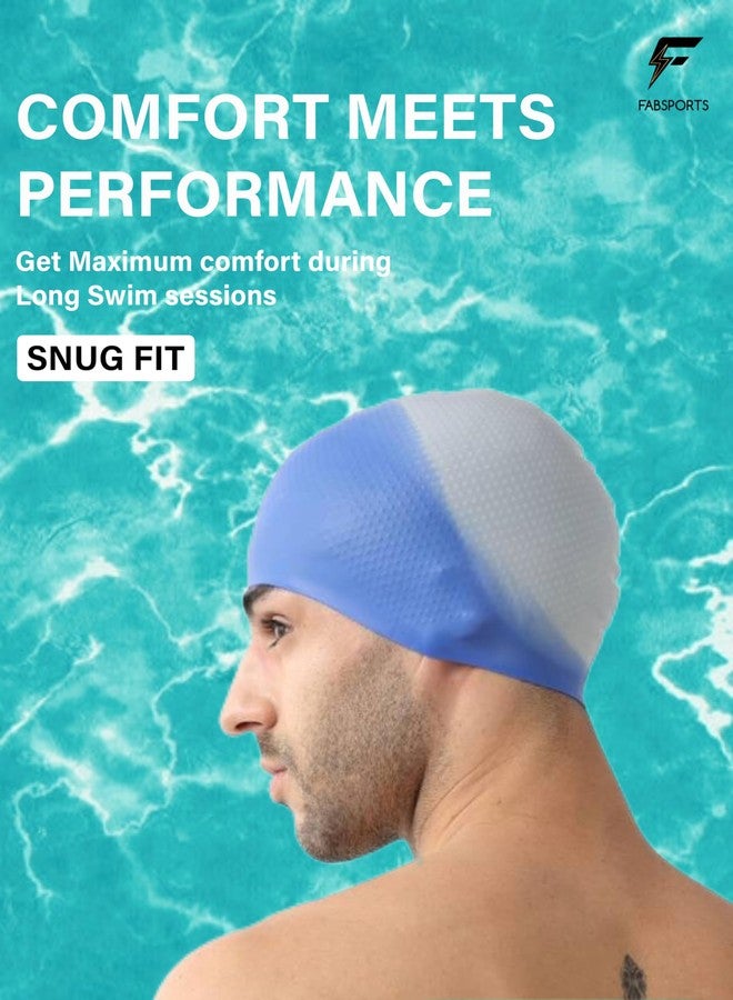 FABSPORTS Unisex Silicone Swim Cap - Easy-Fit Black Swimming Cap for Men, Women, Boys, Girls, and Kids - Ideal for all Hair Types - Long, Short - Image 4