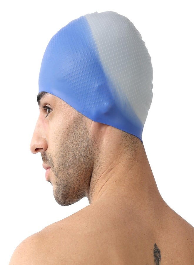 FABSPORTS Unisex Silicone Swim Cap - Easy-Fit Black Swimming Cap for Men, Women, Boys, Girls, and Kids - Ideal for all Hair Types - Long, Short - Image 2