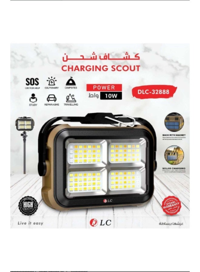 DLC-32888 Solar C-Type Work Light with Magnetic Hook for Multi-Function Camping LED Solar Work Light - Image 2