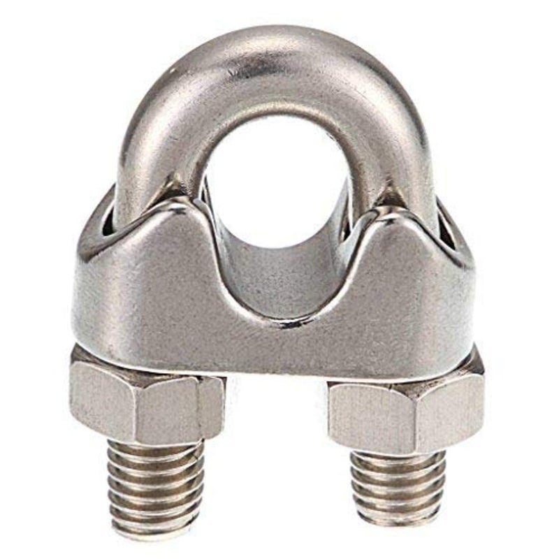 DIY Crafts Pack of 2 Pcs Bolt U Steel Silver Steel U Bolt Type Wire Rope Clip Clamp Regular for BOAD Heavy Duty UBolt Type Wire R Pack of 2 Pcs Bolt U Steel - Image 1