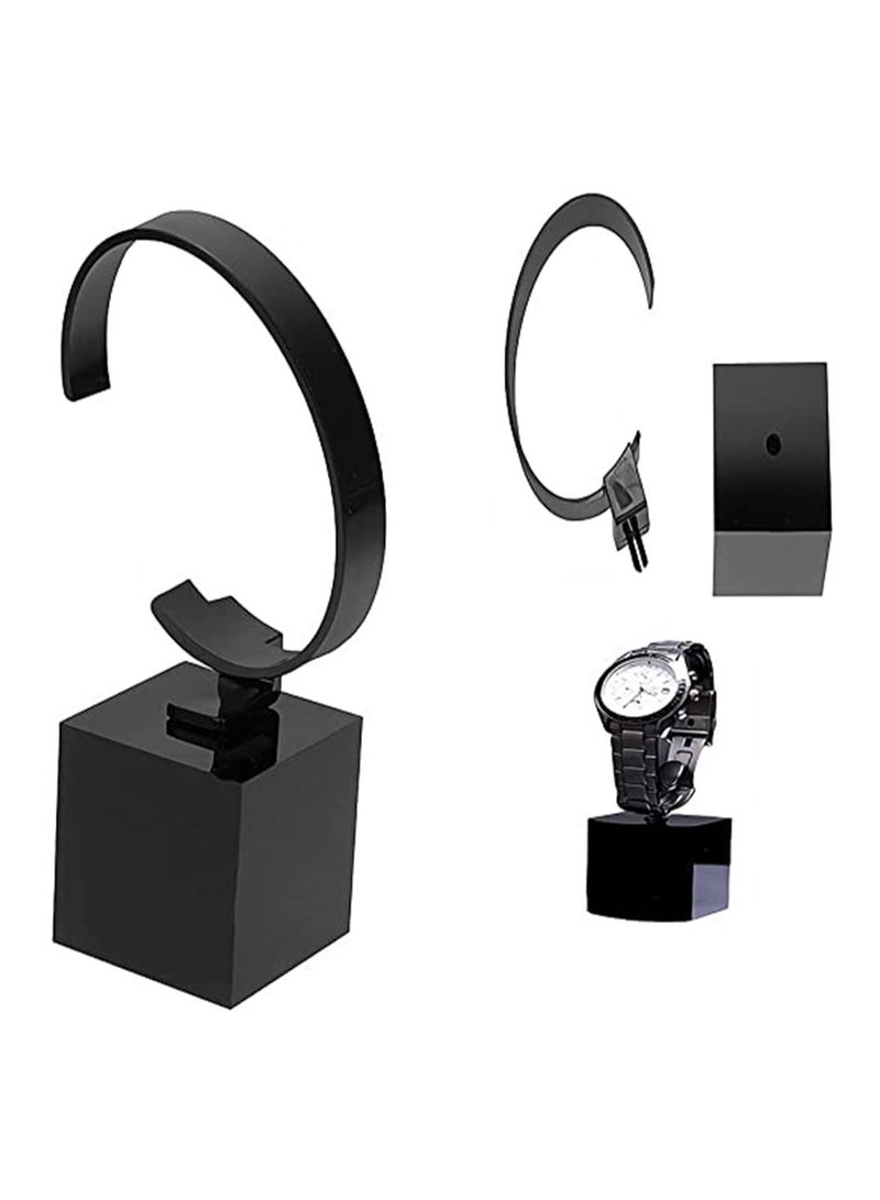 KASTWAVE Watch Display Stand, Bracelet Jewelry Watch Display Rack Holder Acrylic Watch Stand Organizer Holder Watch Accessory for Home or Store Use (Black) - Image 1