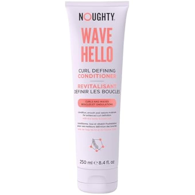 NOUGHTY WAVE HELLO CURL DEFINING CONDITIONER, 97% NATURAL SULPHATE FREE VEGAN HAIRCARE, VITAMIN RICH FORMULA FOR CURLY & WAVY HAIR (250ML), (PACK OF 1) - Image 2