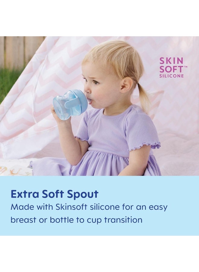 MAM Starter Cup (1 Count), MAM Sippy Cup, Drinking Cup with Extra-Soft Spill-Free Spout and Non-Slip Handles, for Boys 4+ Months, Five Ounces, Blue - Image 3