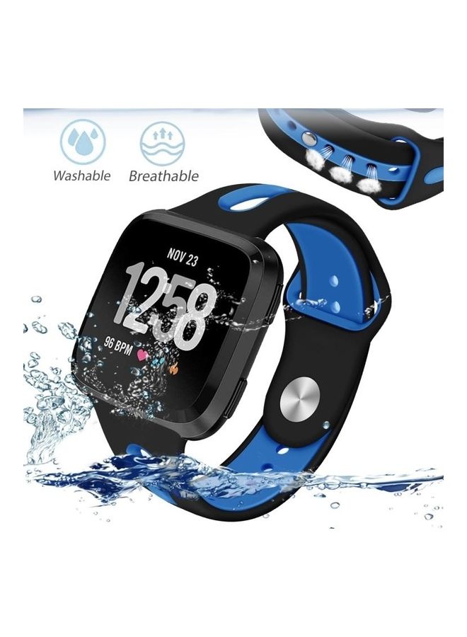 NIBEMINENT Lite Silicone Replacement Strap Watchband For Fitbit Versa 2 / Black - Image 3