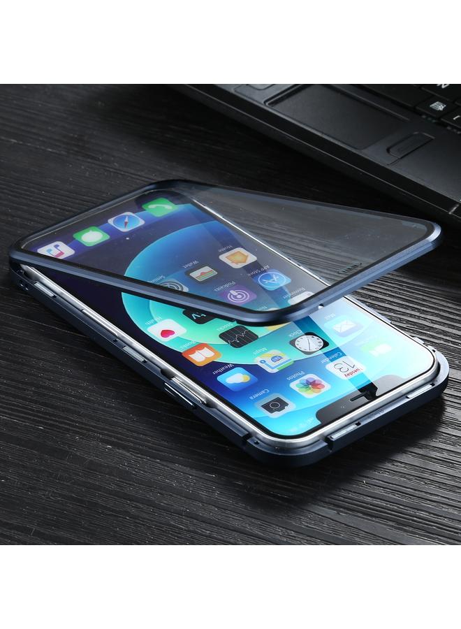 Zaboon Case For iPhone 12 / 12 Pro Sliding Lens Cover Mirror Design Four-corner Shockproof Magnetic Metal Frame Double-sided Tempered Glass Case - Image 5