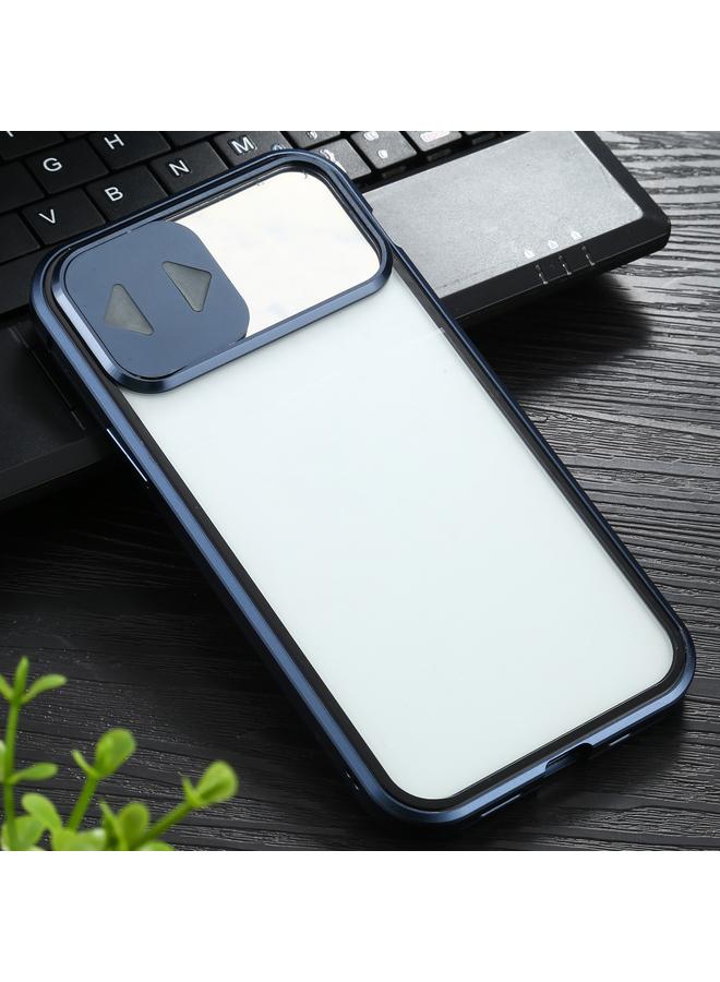 Zaboon Case For iPhone 12 / 12 Pro Sliding Lens Cover Mirror Design Four-corner Shockproof Magnetic Metal Frame Double-sided Tempered Glass Case - Image 3