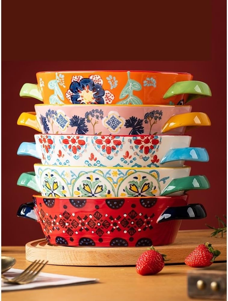 Baking Dish Bakeware Sets with Handles, Lasagna Pan Dishwasher Safe Casserole Dishes for Oven Ceramic Baking Dishes, 800ML Oven Dish - Image 3