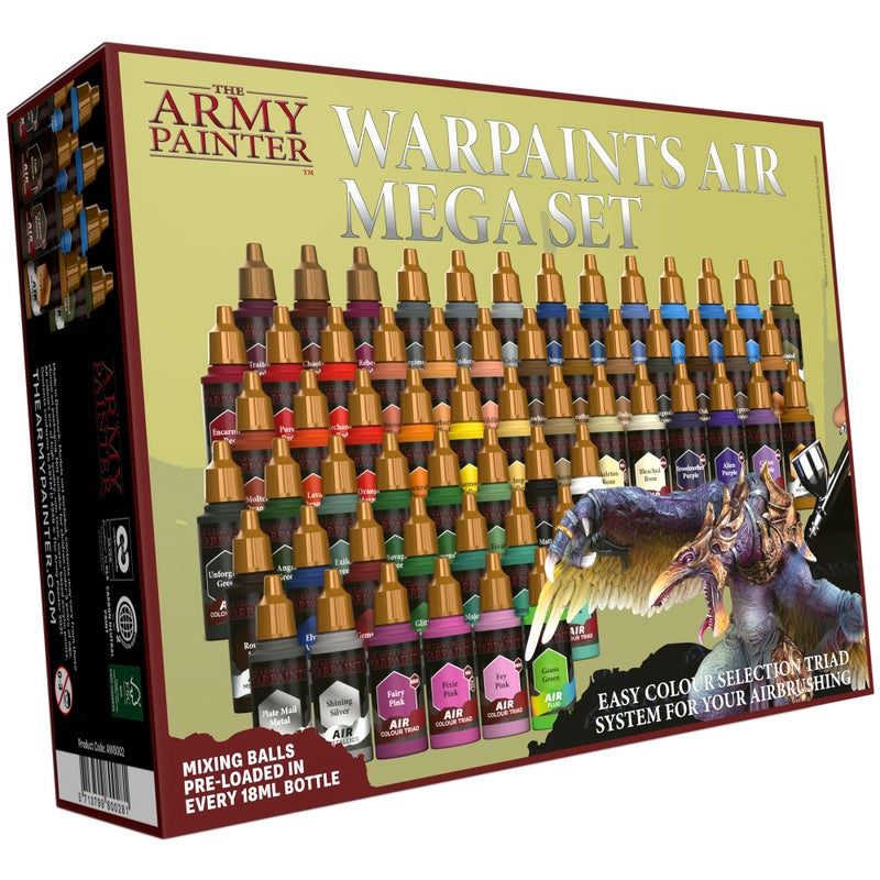 The Army Painter Water Paints Air Mega Set Army Painter 60 Acrylic NonToxic Water Based Paints Only Colors Triads Included 60 x 18ml Without Air Brush or Boardgames - Image 2
