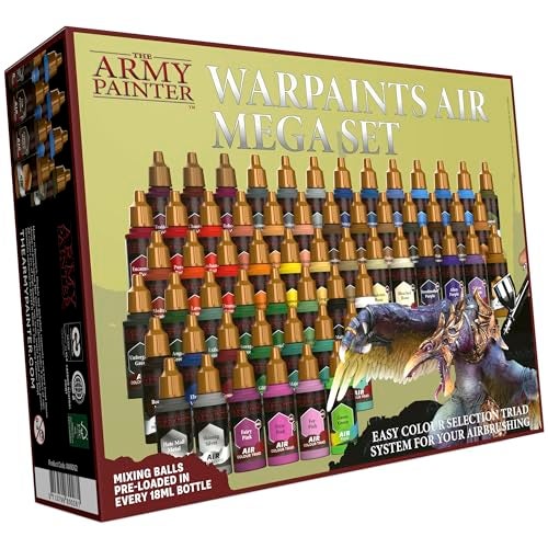 The Army Painter Water Paints Air Mega Set Army Painter 60 Acrylic NonToxic Water Based Paints Only Colors Triads Included 60 x 18ml Without Air Brush or Boardgames - Image 1