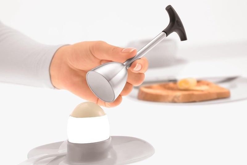 RÖSLE 12827 Stainless Steel Egg Topper with Silicone Handle Egg Cracker 5.6 in - Image 1