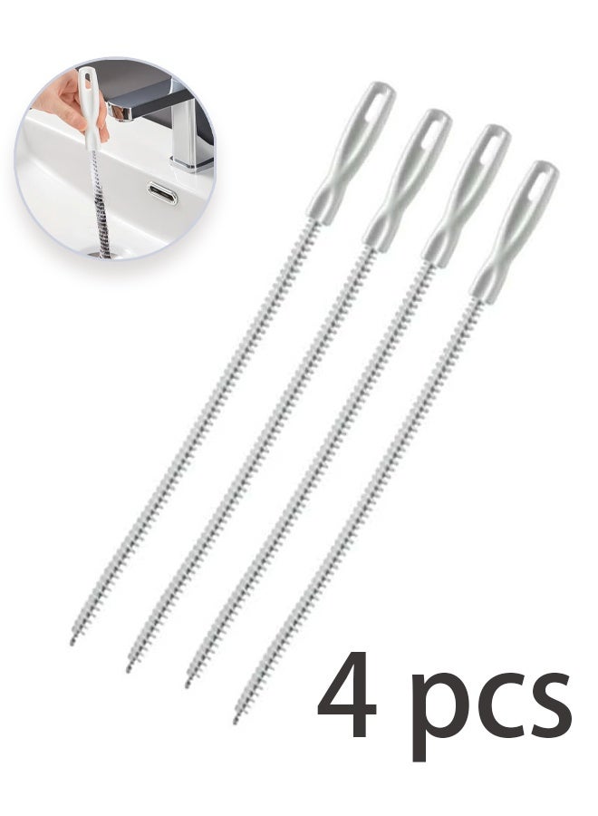 4Pcs Pipe Unclogger ,Kitchen, Sewer Unclogger , Spiral Drainage Anti-blocking and Dredging Strip, Hair Unclogging Strip Cleaner , Sink Drain Unclogging Tools - Image 1