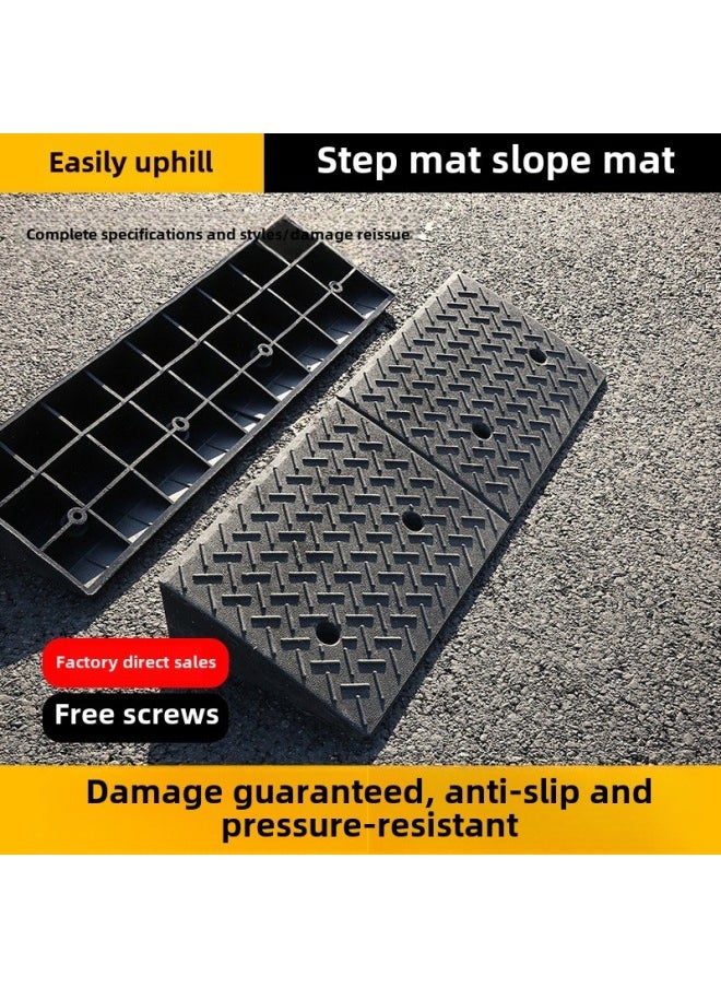 Generic Rubber Step Pad Speed Bump Road Tooth Slope Pad Car Climbing Road Road Along The Slope Road Ramp Plate Door Sill-Size:Rubber And Plastic Slope Mat 50*105*37cm High  - Image 1