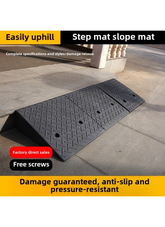 Generic Rubber Step Pad Speed Bump Road Tooth Slope Pad Car Climbing Road Road Along The Slope Road Ramp Plate Door Sill-Size:Rubber And Plastic Slope Mat 50*105*37cm High  - Image 3