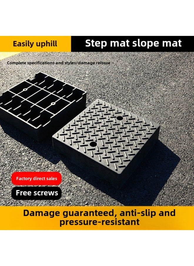 Generic Rubber Step Pad Speed Bump Road Tooth Slope Pad Car Climbing Road Road Along The Slope Road Ramp Plate Door Sill-Size:Rubber And Plastic Slope Mat 50*105*37cm High  - Image 4