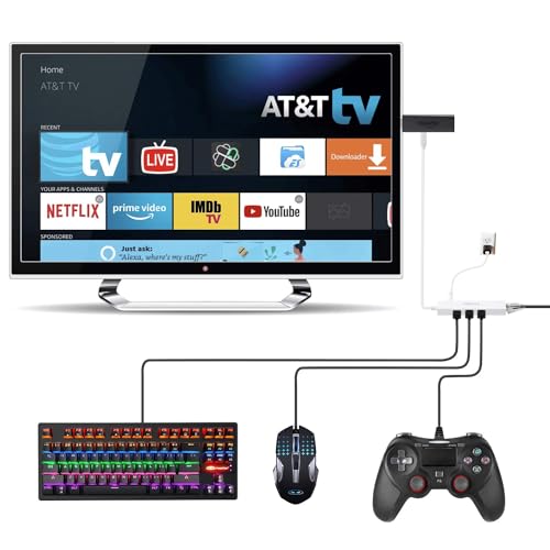 Smays Wired Ethernet Adapter for Fire Stick Basic/2nd/4k/Lite/Cube, Google Chromecast Ultra, Tivo Stream 4K - Micro USB OTG Cable, 3 USB 2.0 Hub with Power DC - Image 2