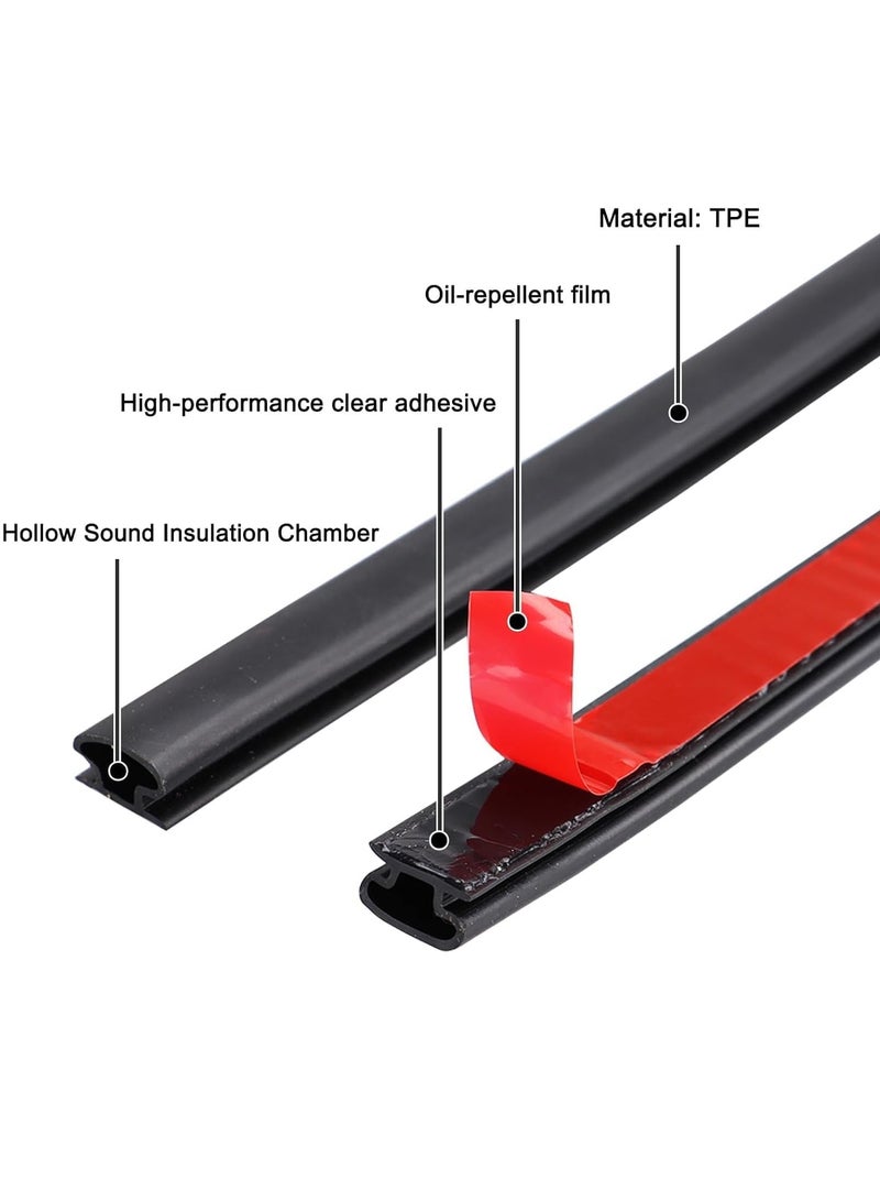 Weather Stripping Door Seal Strip, 600cm Black D Shape Door Rubber Weather Seal Strip, Self-Adhesive Rubber Door Insulation Weather Strip, Sound Proof Door Strips for Door Frame Window