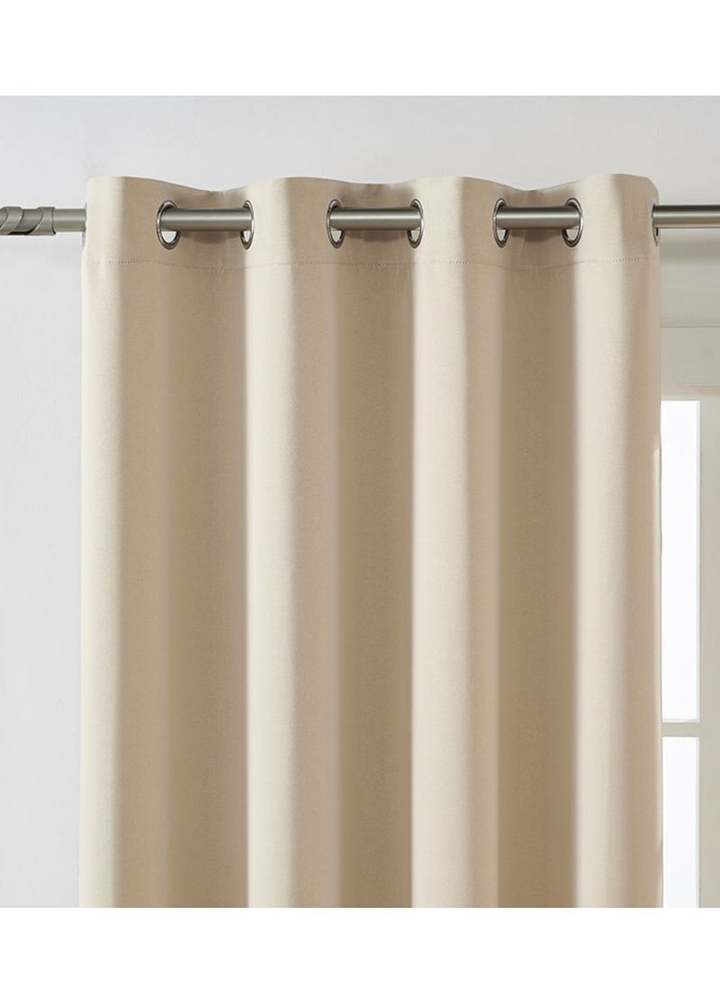 Home Box Living Room Blackout Curtain Dim Heat Insulation Curtain Top Curtain 2 Curtains (Ivory - 140 x 240 cm)  - Image 3