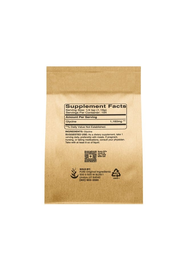 PURE ORIGINAL INGREDIENTS مسحوق الجلايسين من مكونات أصلية نقية (8 أونصات) غير معدلة وراثيًا، حمض أميني غير أساسي - Image 2