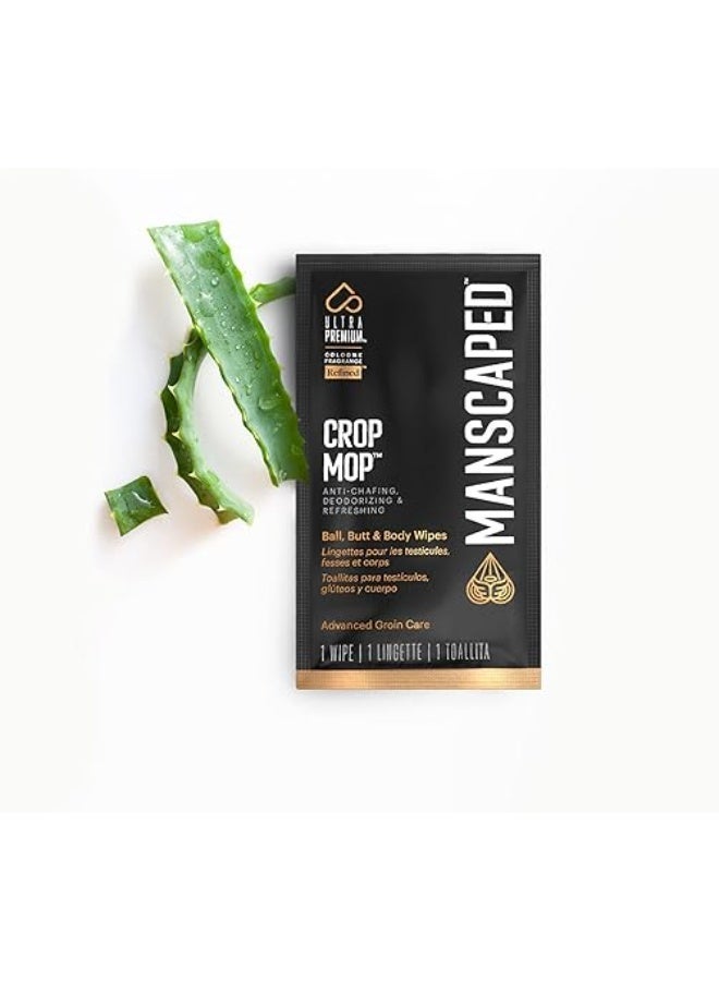 MANSCAPED® Crop Mop® On-The-Go Individually Wrapped Ball Wipes, Anti-Chafing Male Hygiene Body Wipes, Cleaning Wipe Designed for the Male Groin Area with Refreshing Aloe Vera, 15 Pack - Image 5