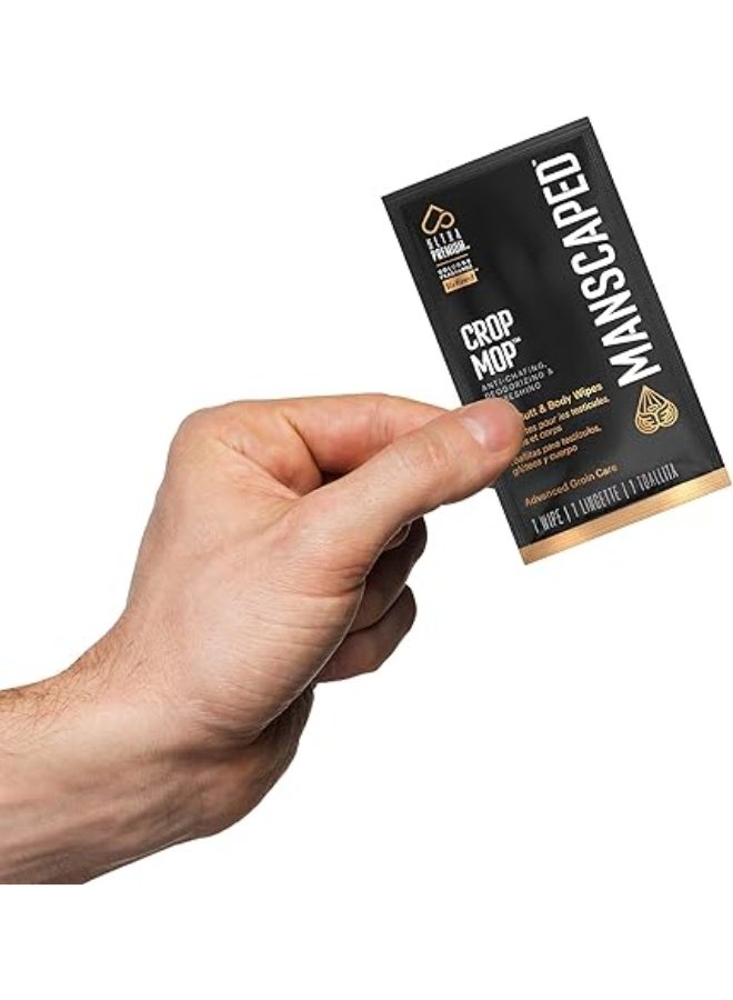 MANSCAPED® Crop Mop® On-The-Go Individually Wrapped Ball Wipes, Anti-Chafing Male Hygiene Body Wipes, Cleaning Wipe Designed for the Male Groin Area with Refreshing Aloe Vera, 15 Pack - Image 3