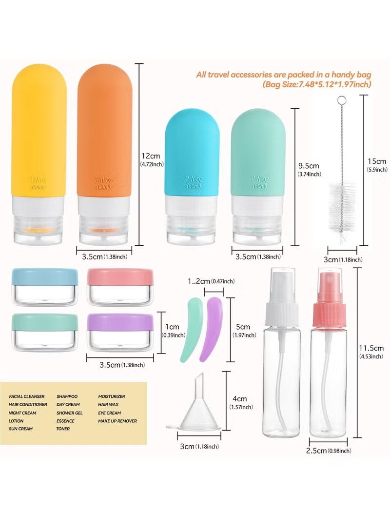 16 Pack Travel Bottles Set - TSA Approved Leak Proof Silicone Squeezable Containers for Toiletries, Conditioner, Shampoo, Lotion & Body Wash Accessories - Image 2