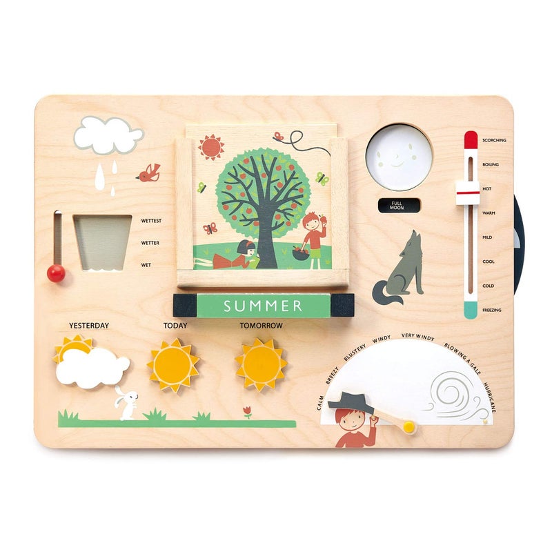 Tender Leaf Toys - Weather Watch - Educational Wooden Weatherboard for Kids - Perfect Climate Teaching Toy Station for Kids to Play and Learn for Age 3+ - Image 1