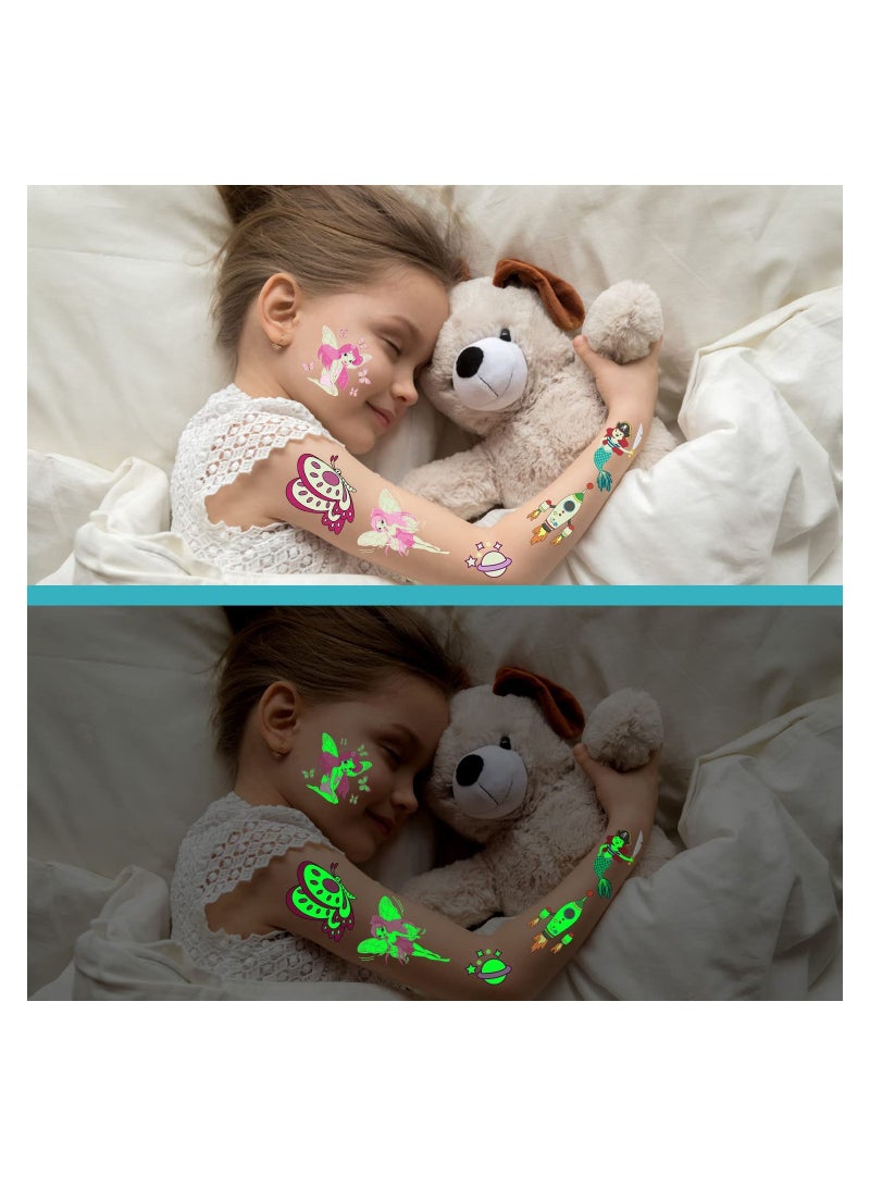 SYOSI Luminous Temporary Tattoos Stickers Party Bag Fillers for Kids Children Birthday Favours Gifts Girls Boys Toys Games Stuff Supplies 380 Styles 30 Sheets - Image 3