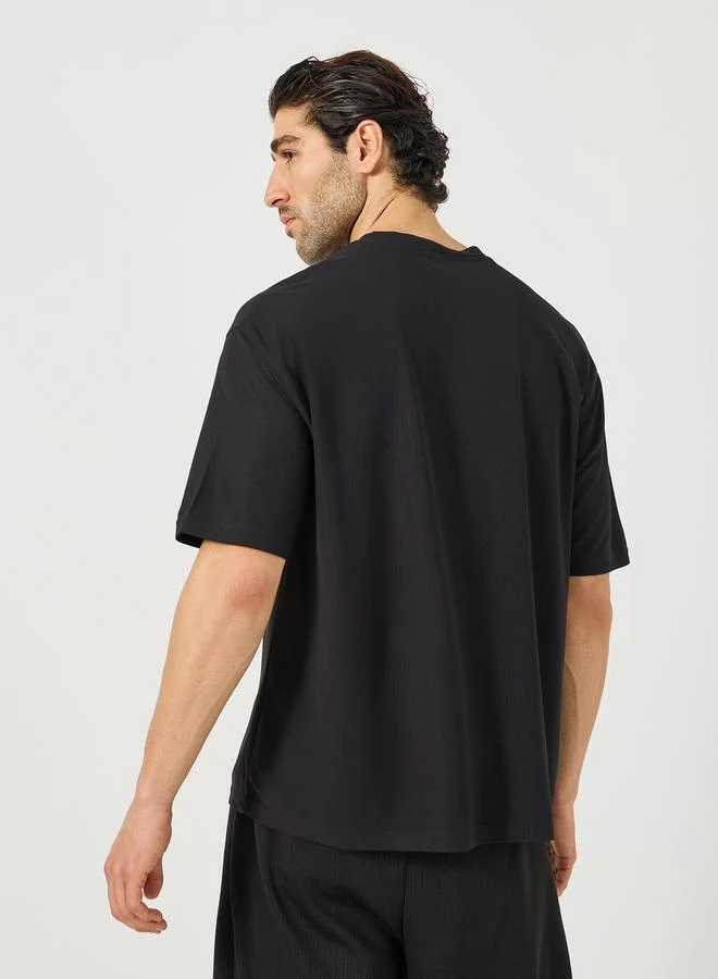 Styli Minimal Athleisure Print Micro Pique T-Shirt