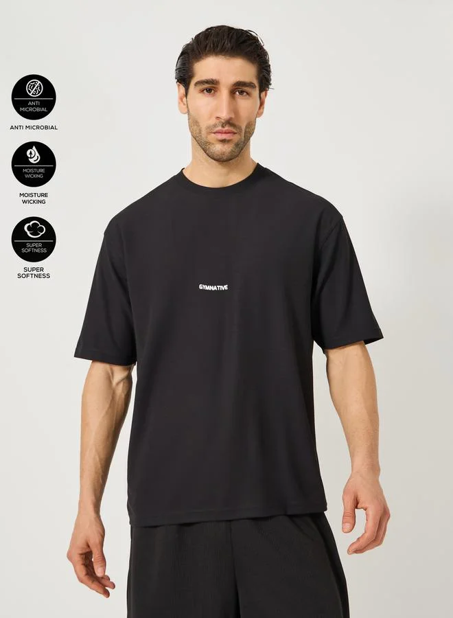 Styli Active Minimal Athleisure Print Micro Pique T-Shirt