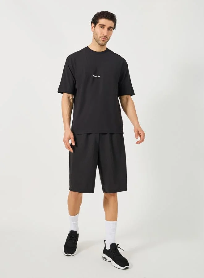 Styli Active Minimal Athleisure Print Micro Pique T-Shirt