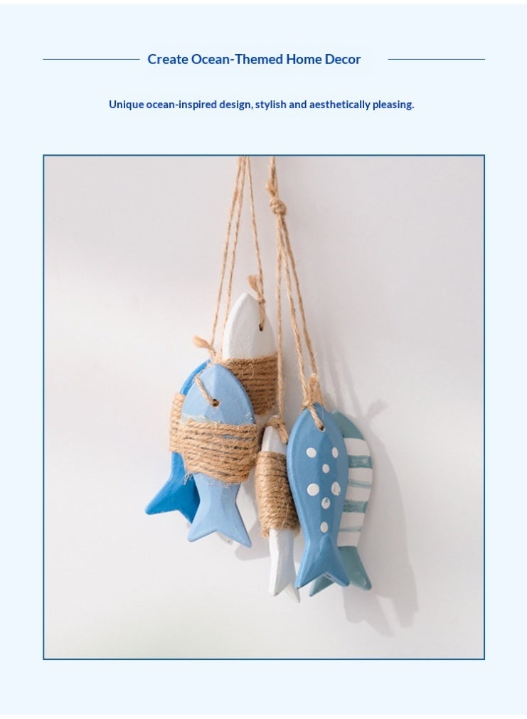 New Wooden Fish Pendant For Wall Decoration, Background Decoration, Ocean-Theme Decoration, Kindergarten Decoration - Image 2