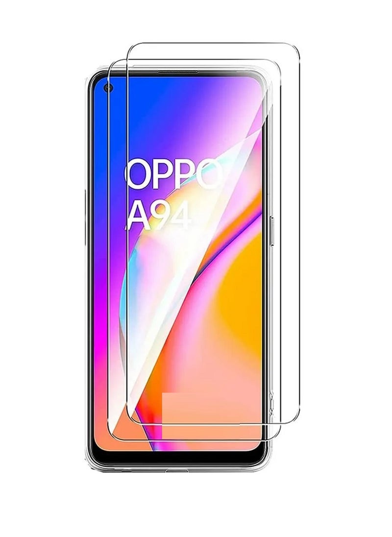 Super 2 Pieces  Tempered Glass Screen Protector Clear Designed For Oppo A94 5G Full Screen Coverage And Bubble Free - Image 1