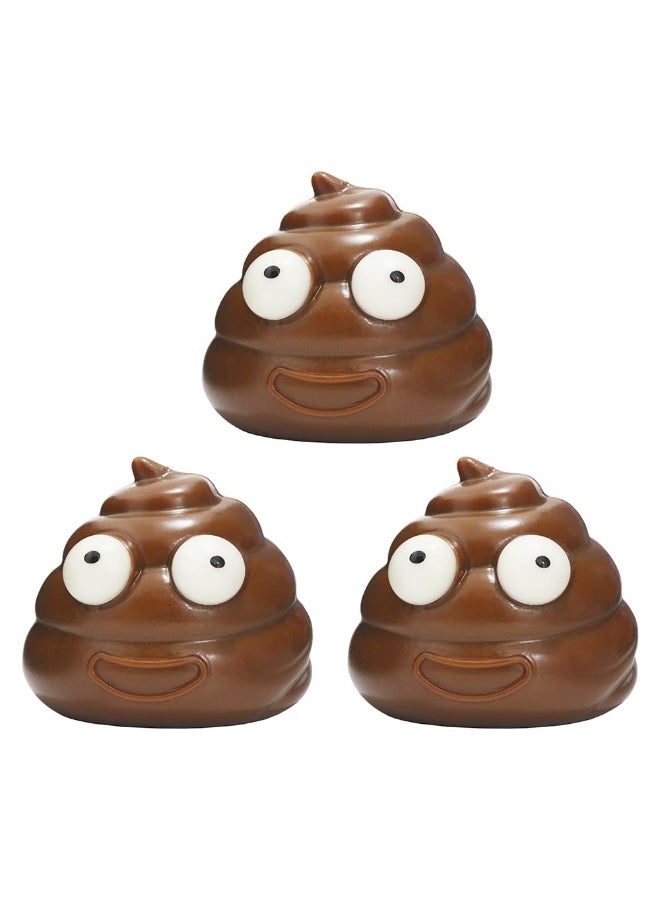 3 Pack Fidget Squeeze Poo Stress Balls, Funny Poop Shaped Sensory Toy for Kids & Adults - Image 1