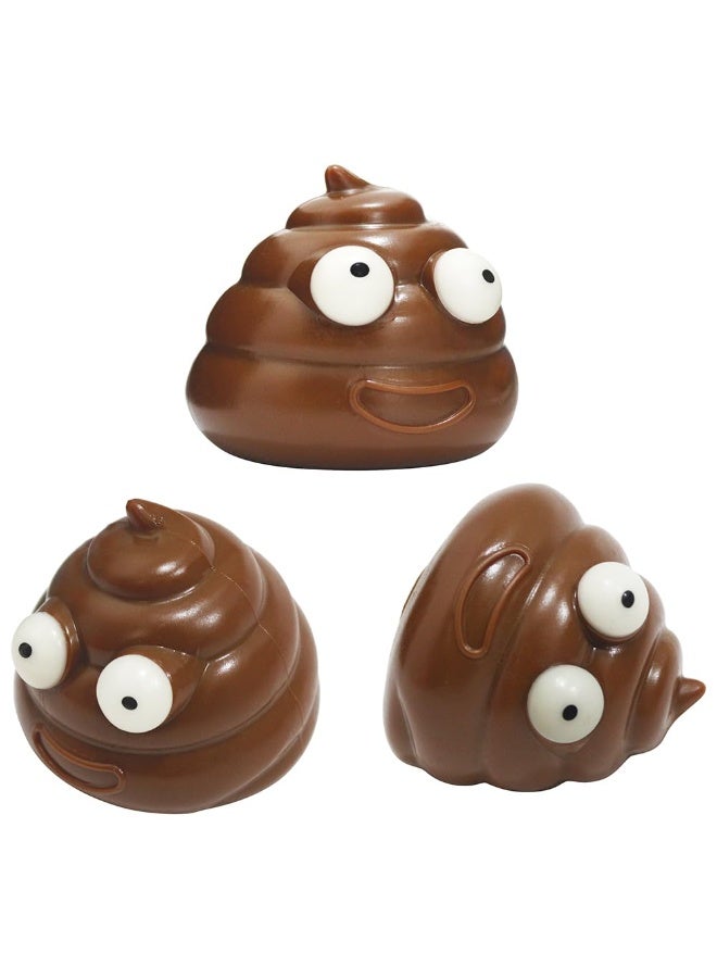 3 Pack Fidget Squeeze Poo Stress Balls, Funny Poop Shaped Sensory Toy for Kids & Adults - Image 2