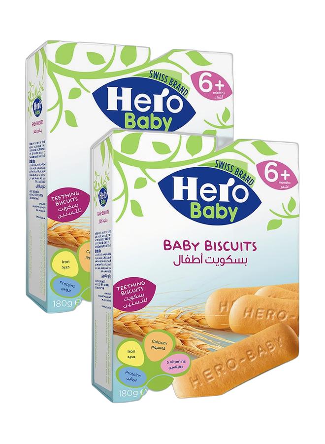 Hero Baby Teething Biscuits for 6 Months 180g X 2 - Image 1