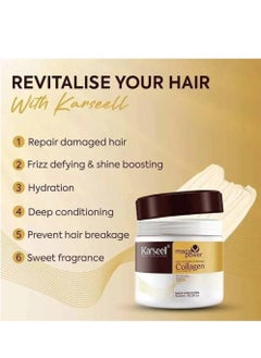 Karseell Collagen Hair Treatment Deep Repair Conditioning Argan Oil Collagen Hair Mask Essence for Dry Damaged Hair All Hair Types  - Image 4