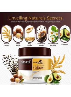Karseell Collagen Hair Treatment Deep Repair Conditioning Argan Oil Collagen Hair Mask Essence for Dry Damaged Hair All Hair Types  - Image 2