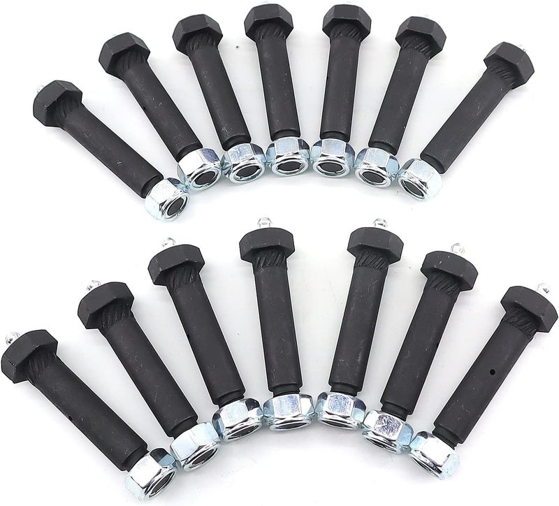 RJSPHH Trailer Axle Spring Shackle Greaseable Spring Bolt 9/16 x 3 (14pcs) - Image 1