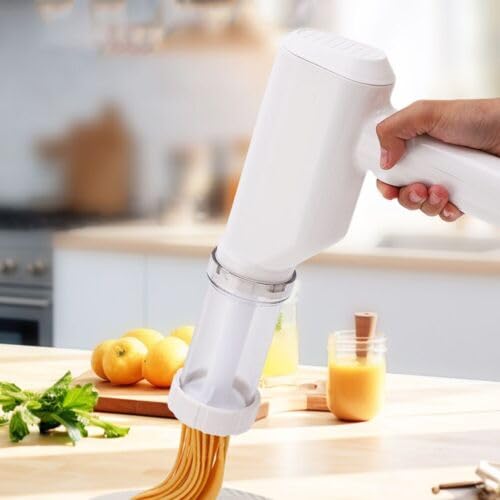 Delavala Pasta Machines Pasta Maker Electric Wireless Pasta Cooker Manual Pasta Press Portable Hand Pasta Machine for Household 6 Types of Pasta Multifunctional Spaghetti Machine - Image 2